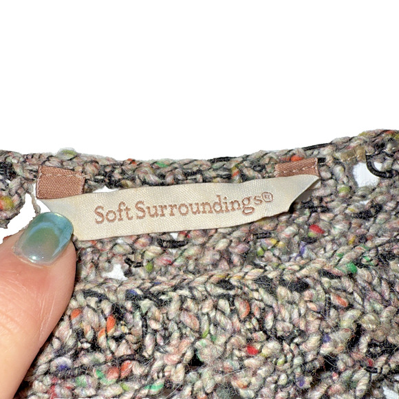 Soft Surroundings Sz M Pointelle Colorful Open Knit Sweater Beach Boho - Picture 3 of 10
